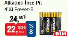 POWER-B ALKALİNLİ İNCE PİL 4'LÜ POWER-B ALKALİNLİ İNCE PİL 4'LÜ
